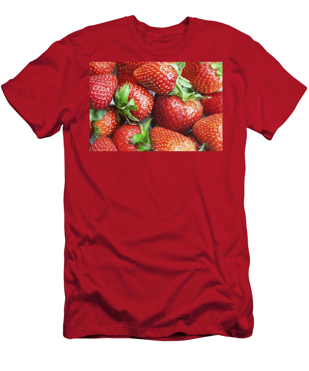 Marco T-Shirt featuring the photograph Marco view of Strawberries by Paul Ge