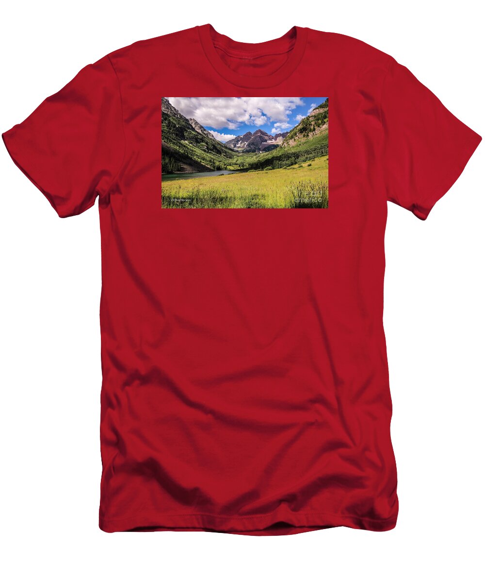 Maroon Bells T-Shirt featuring the photograph Maroon Bells by Veronica Batterson