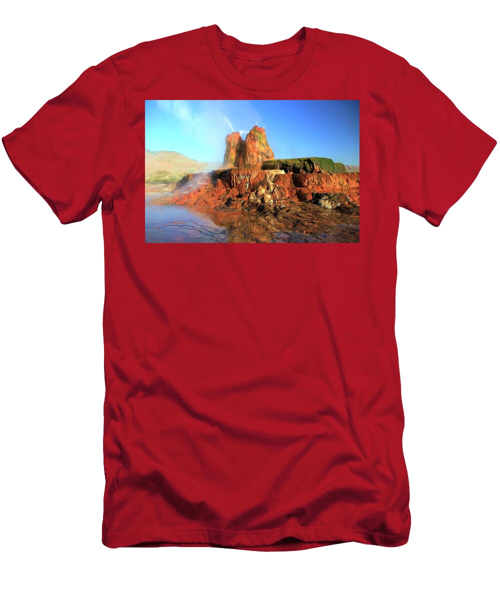 Travel T-Shirt featuring the photograph Meet The Fly Geyser by Sean Sarsfield
