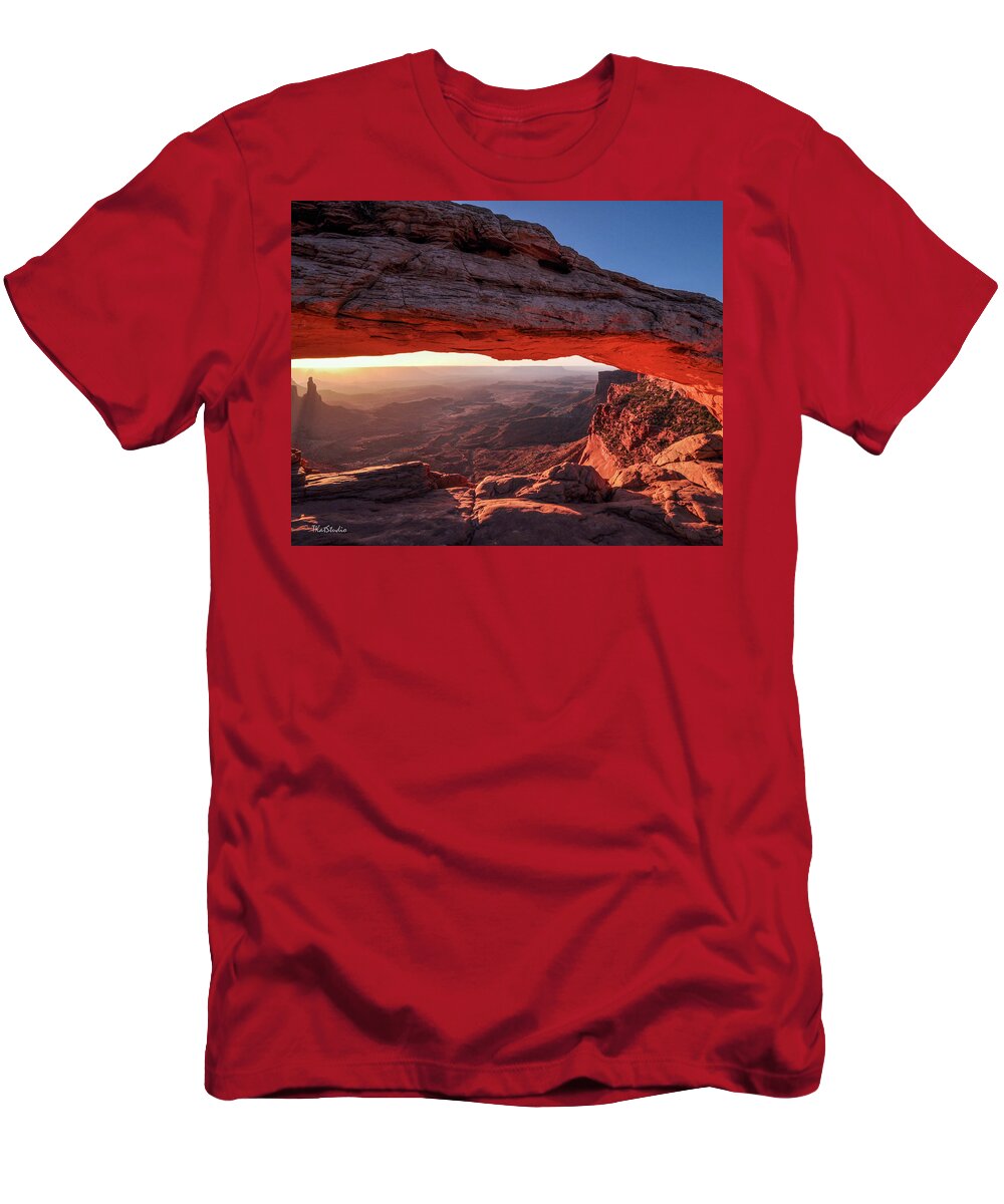 Mesa Arch T-Shirt featuring the photograph Mesa Arch at Sunrise 2, Canyonlands National Park, Utah by Tim Kathka