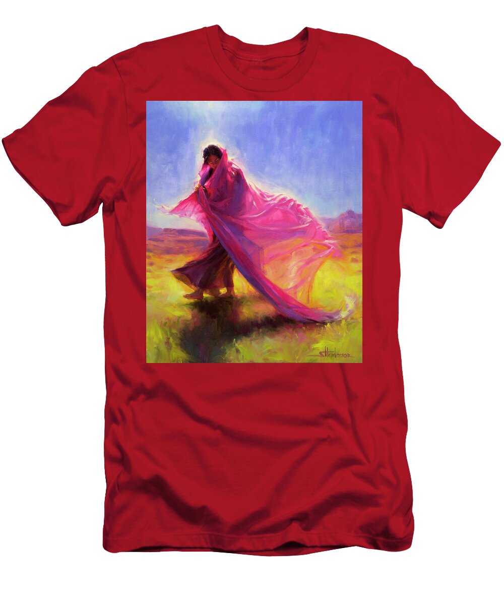 Southwest T-Shirt featuring the painting Mesa Walk by Steve Henderson