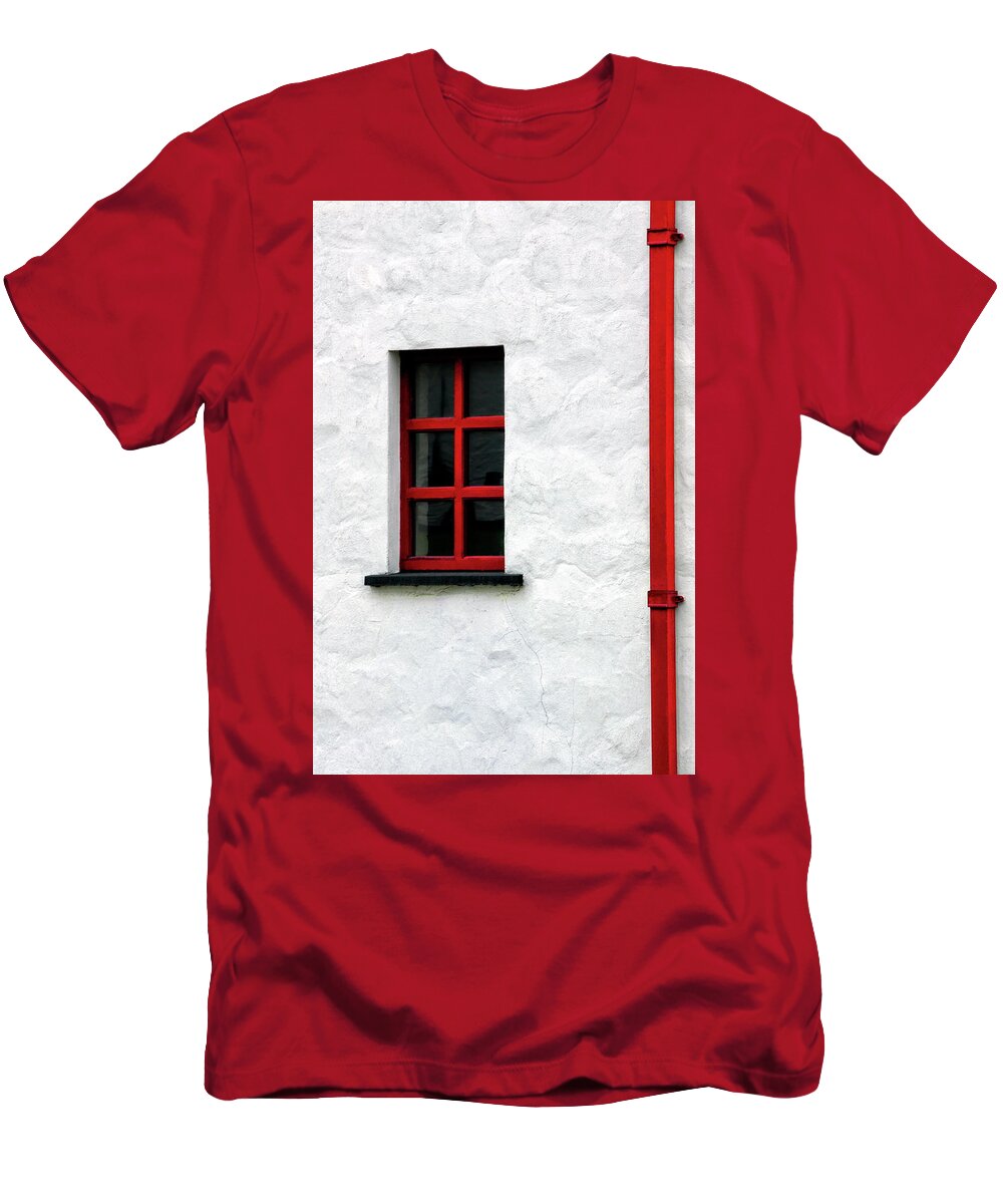 Wall T-Shirt featuring the photograph Minimalist Wall in Red, White, and Black by Mitch Spence