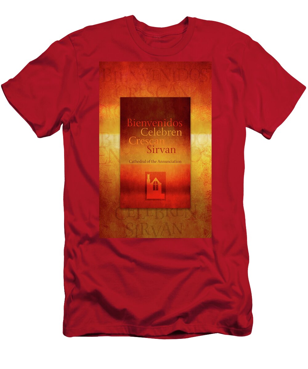  T-Shirt featuring the digital art Mission Words, Spanish by Terry Davis