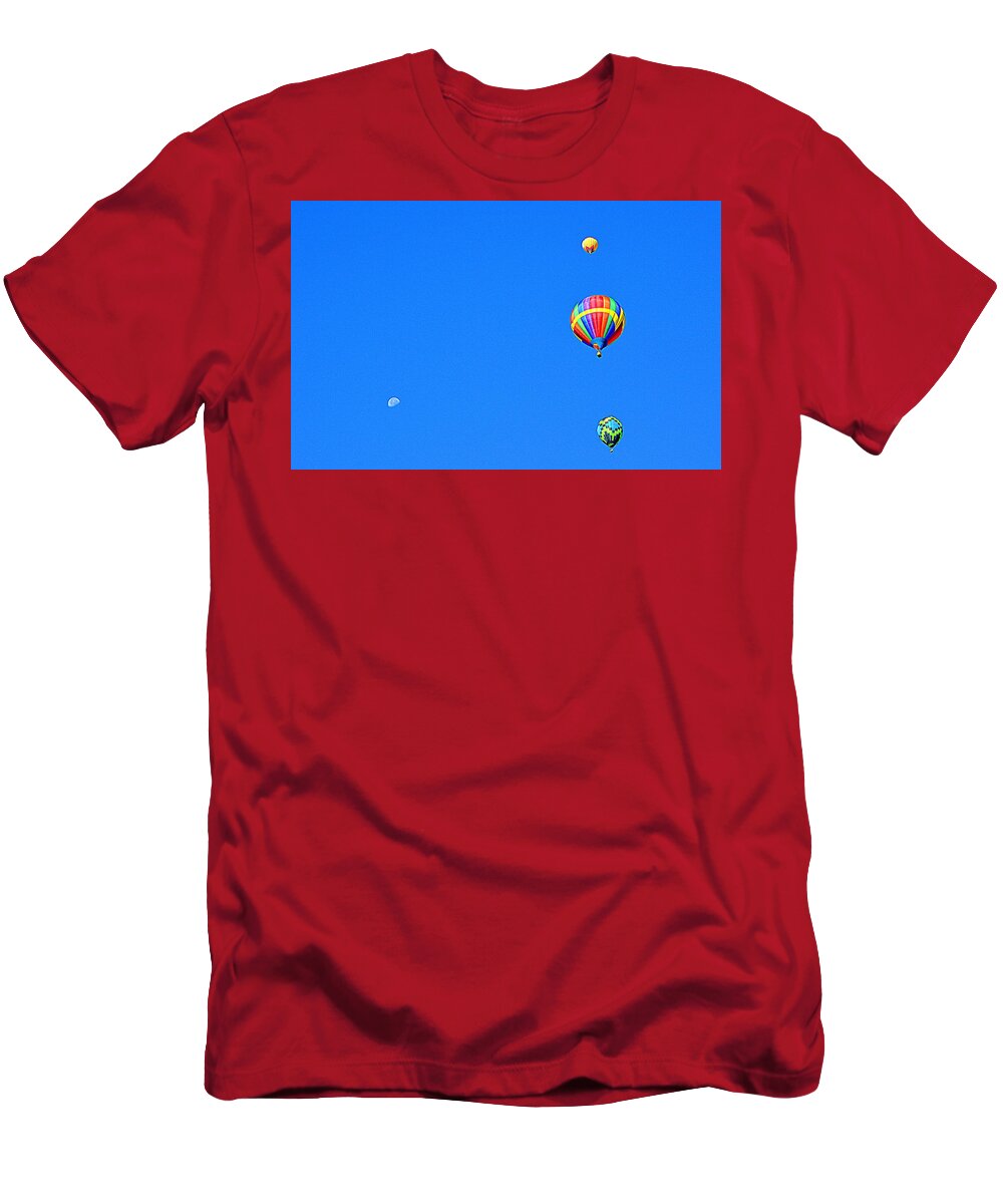 Hot Air Balloon T-Shirt featuring the photograph Moon at 8 Oclock by AJ Schibig
