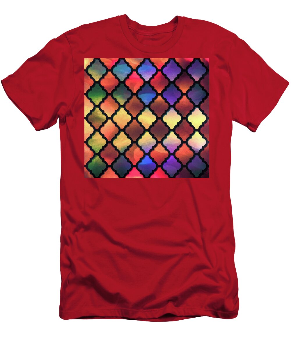 Arabic T-Shirt featuring the digital art Moroccan patter 2 by Lilia S