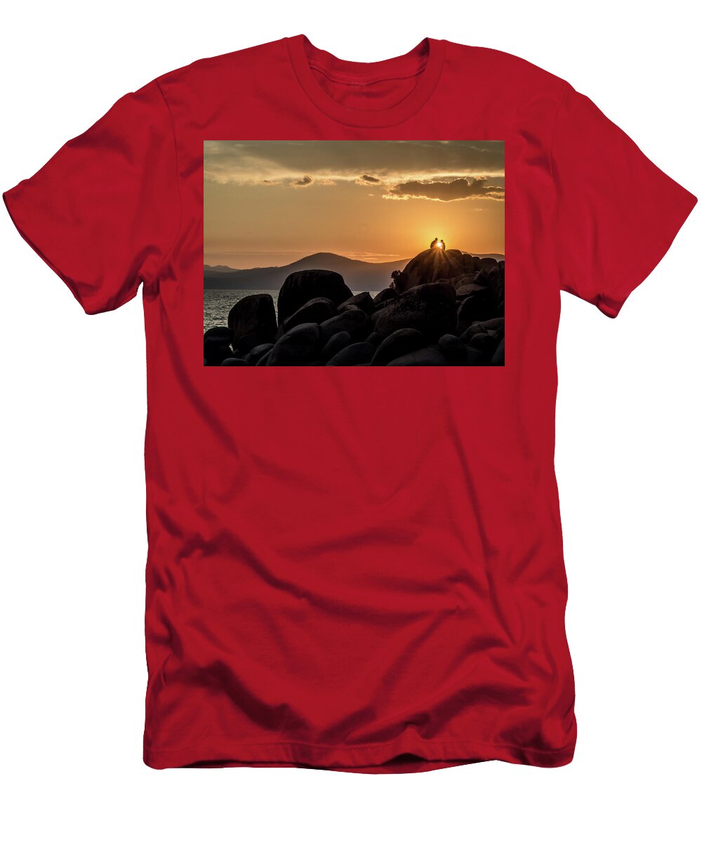 Sand T-Shirt featuring the photograph Mountain Sunset Romance by Martin Gollery