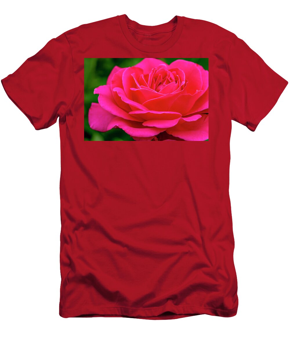 Valentine T-Shirt featuring the photograph Nature Bright Pinnk Beauty by Teri Virbickis