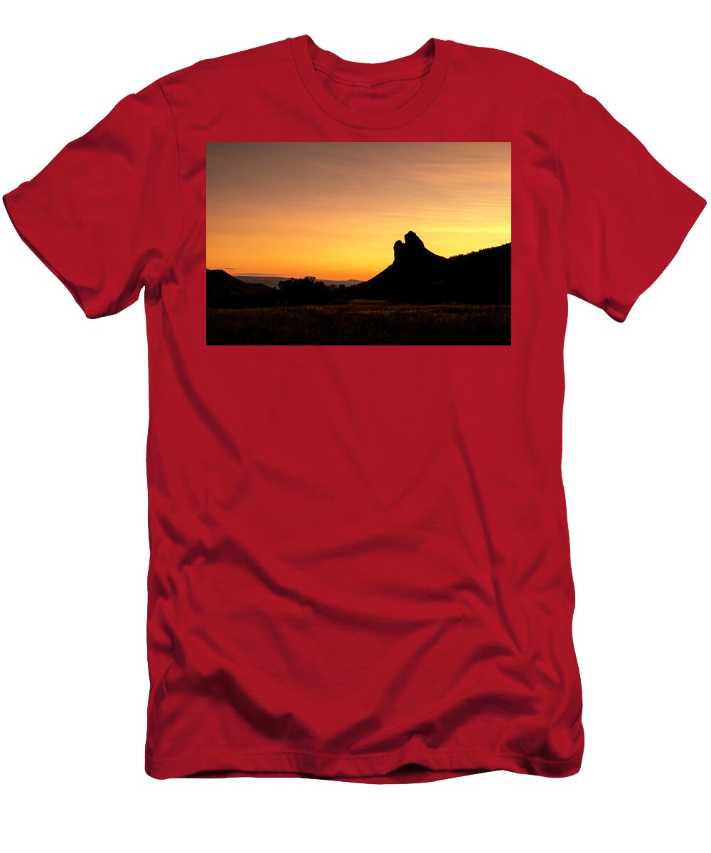 Sunset T-Shirt featuring the photograph Needle Rock by Angela Moyer