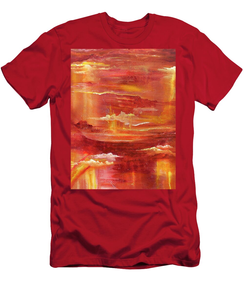 A New Moon T-Shirt featuring the painting New Moon by Lily Nava-Nicholson