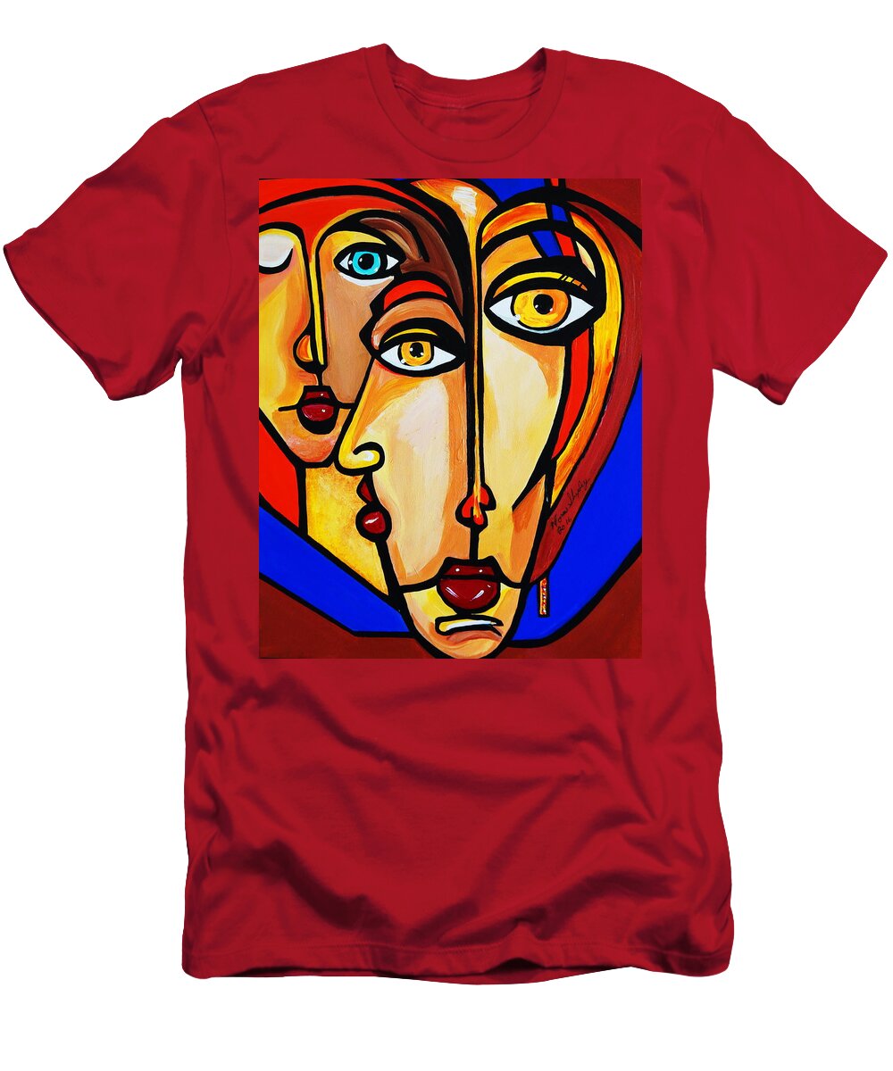 Picasso By Nora Friends T-Shirt featuring the painting New Picasso By Nora Friends by Nora Shepley