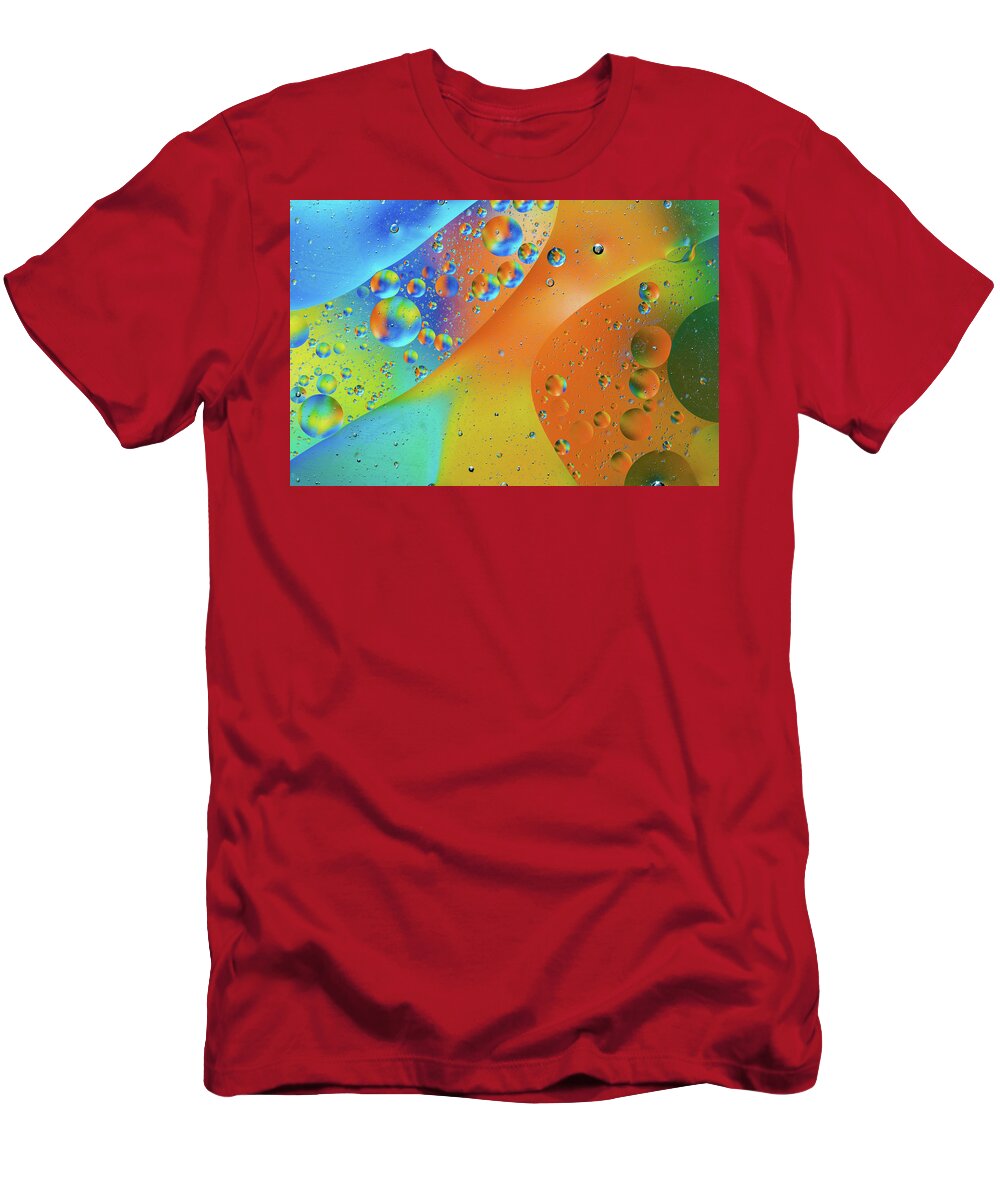 Jay Stockhaus T-Shirt featuring the photograph Oil and Water 10 by Jay Stockhaus