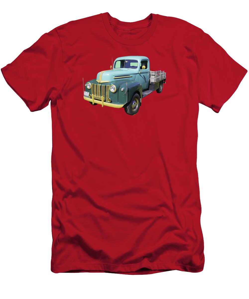 Antique T-Shirt featuring the photograph Old Flat Bed Ford Work Truck by Keith Webber Jr