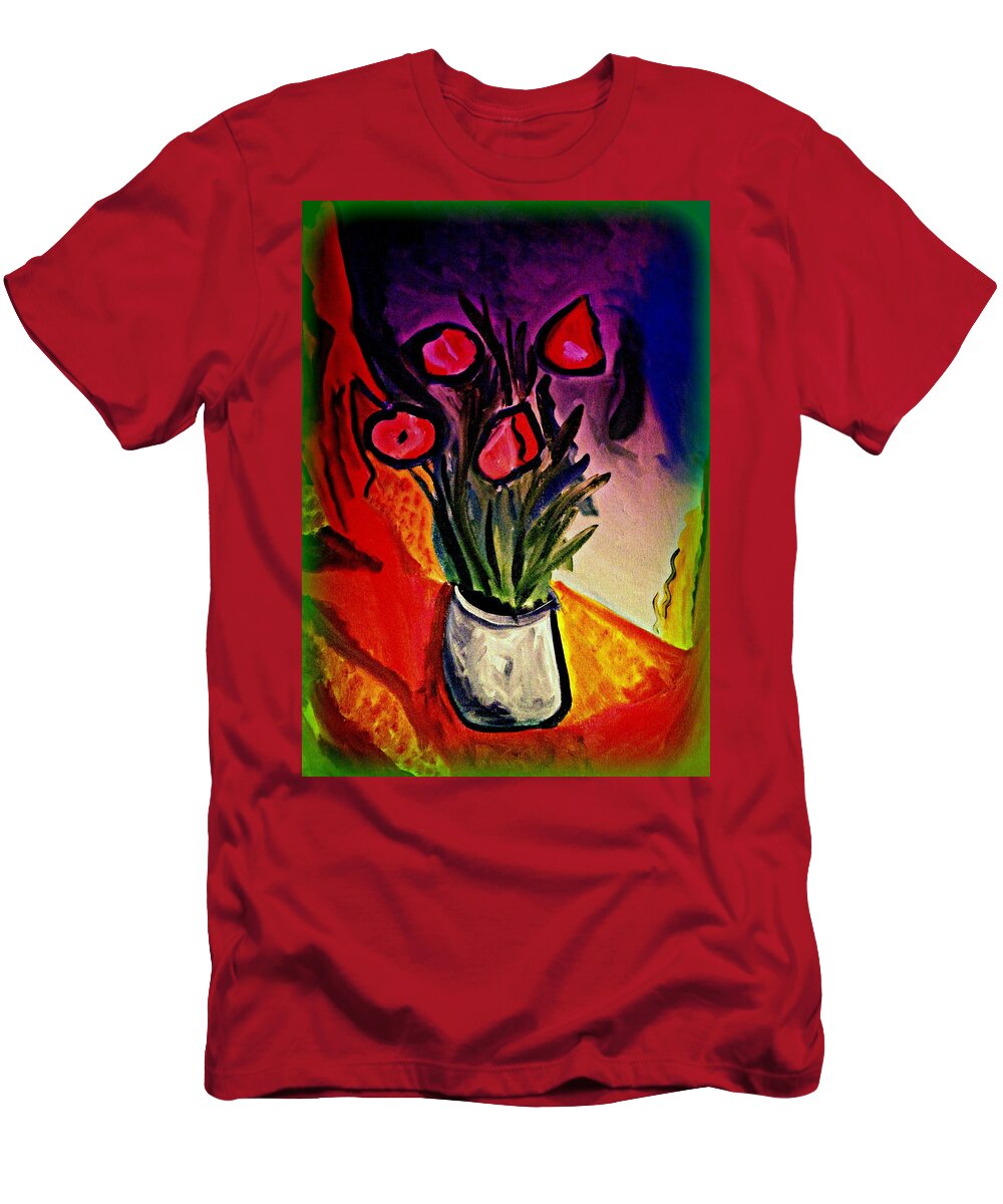 Vase T-Shirt featuring the painting Old Gray Pot by Bill OConnor