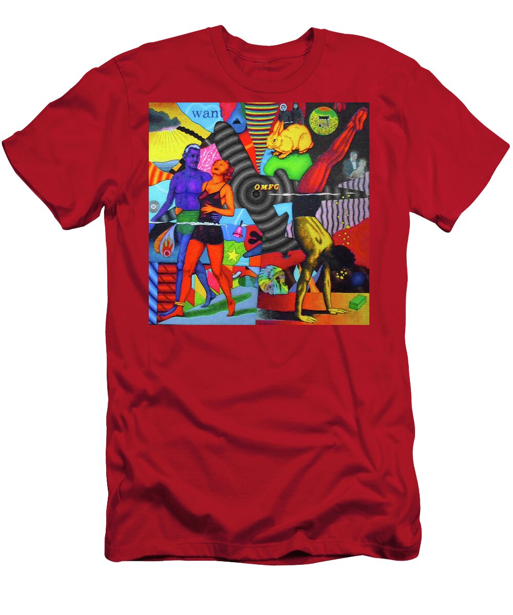  T-Shirt featuring the painting Omfg by Steve Fields