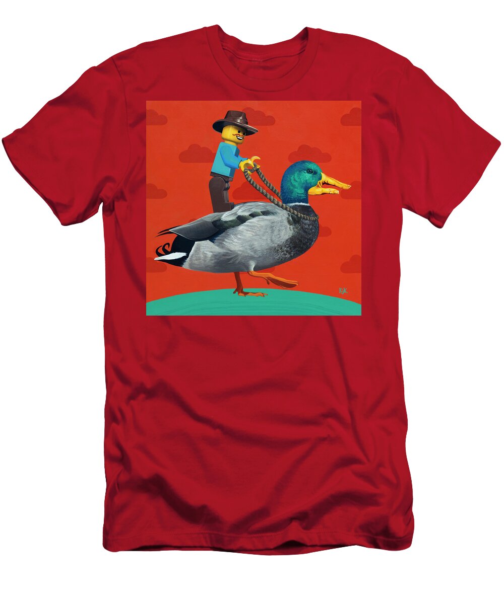 Duck T-Shirt featuring the painting On The Way To Somewhere by Kelly King