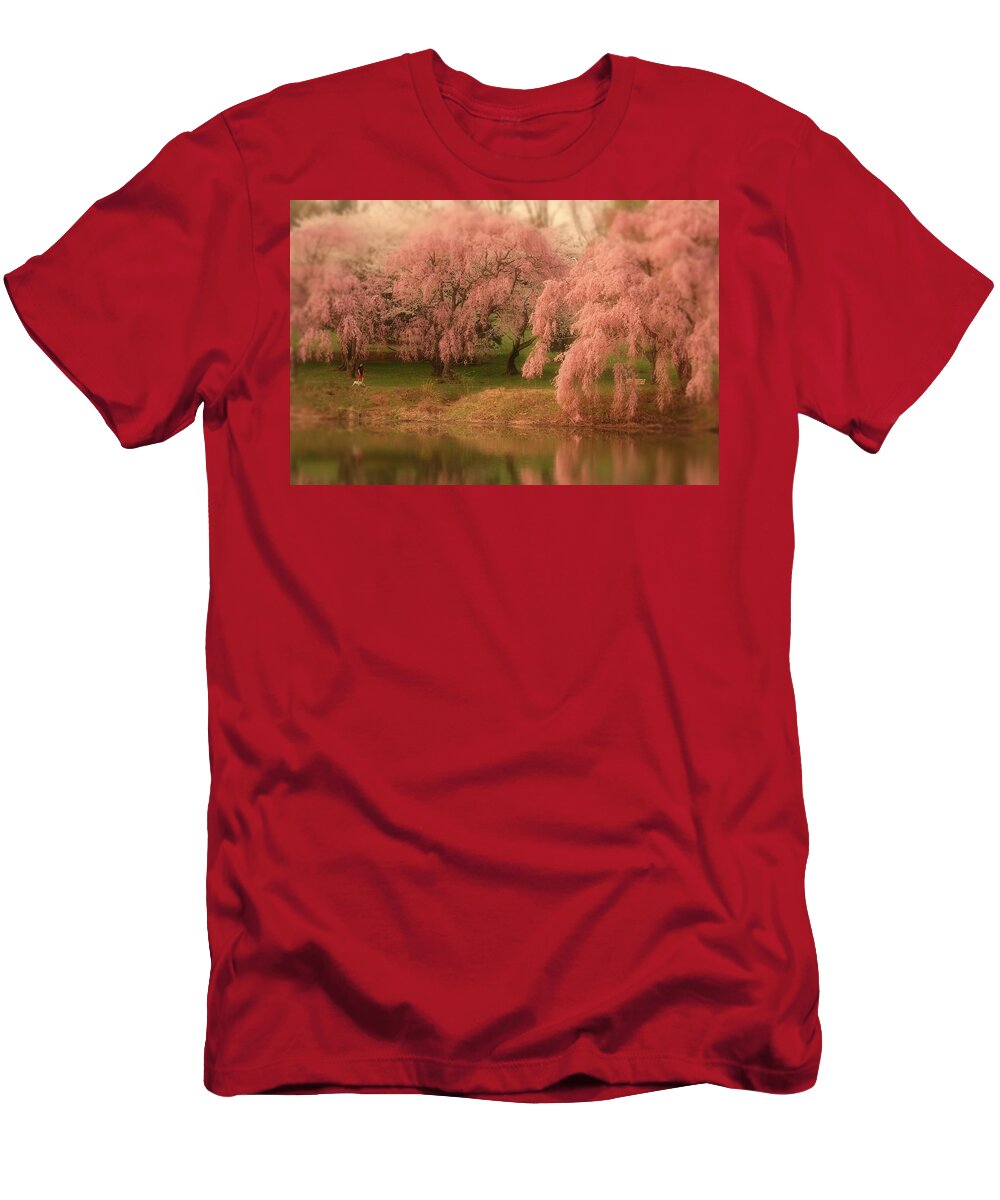 Cherry Blossom Trees T-Shirt featuring the photograph One Spring Day - Holmdel Park by Angie Tirado
