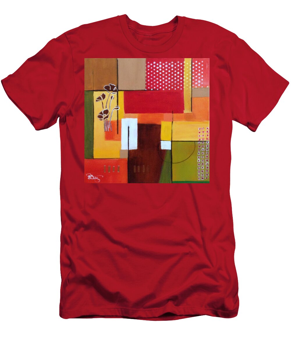 Abstract T-Shirt featuring the painting Orange green, abstract by Patricia Cleasby