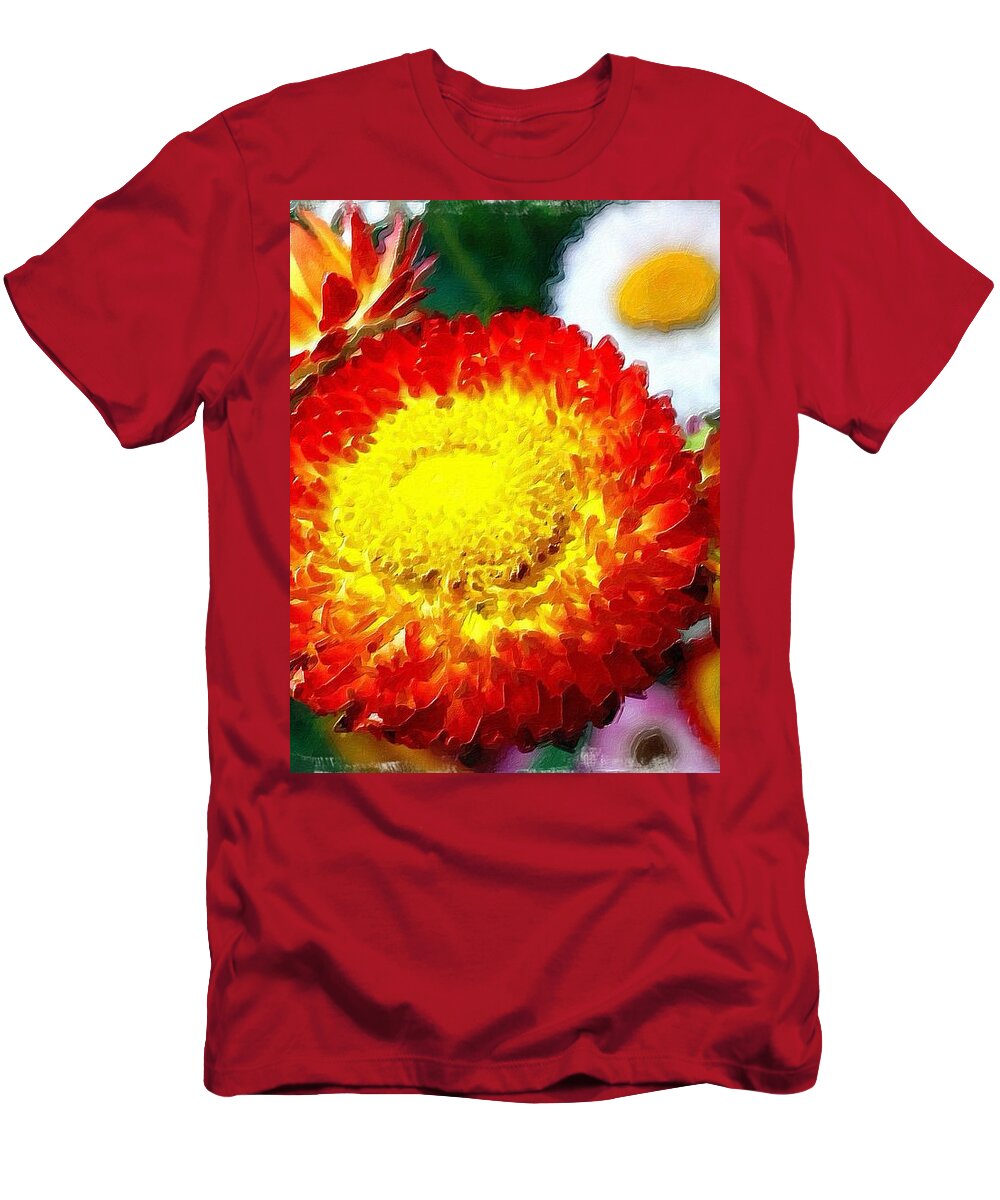 Orange T-Shirt featuring the painting Orange Marigold by Joan Reese