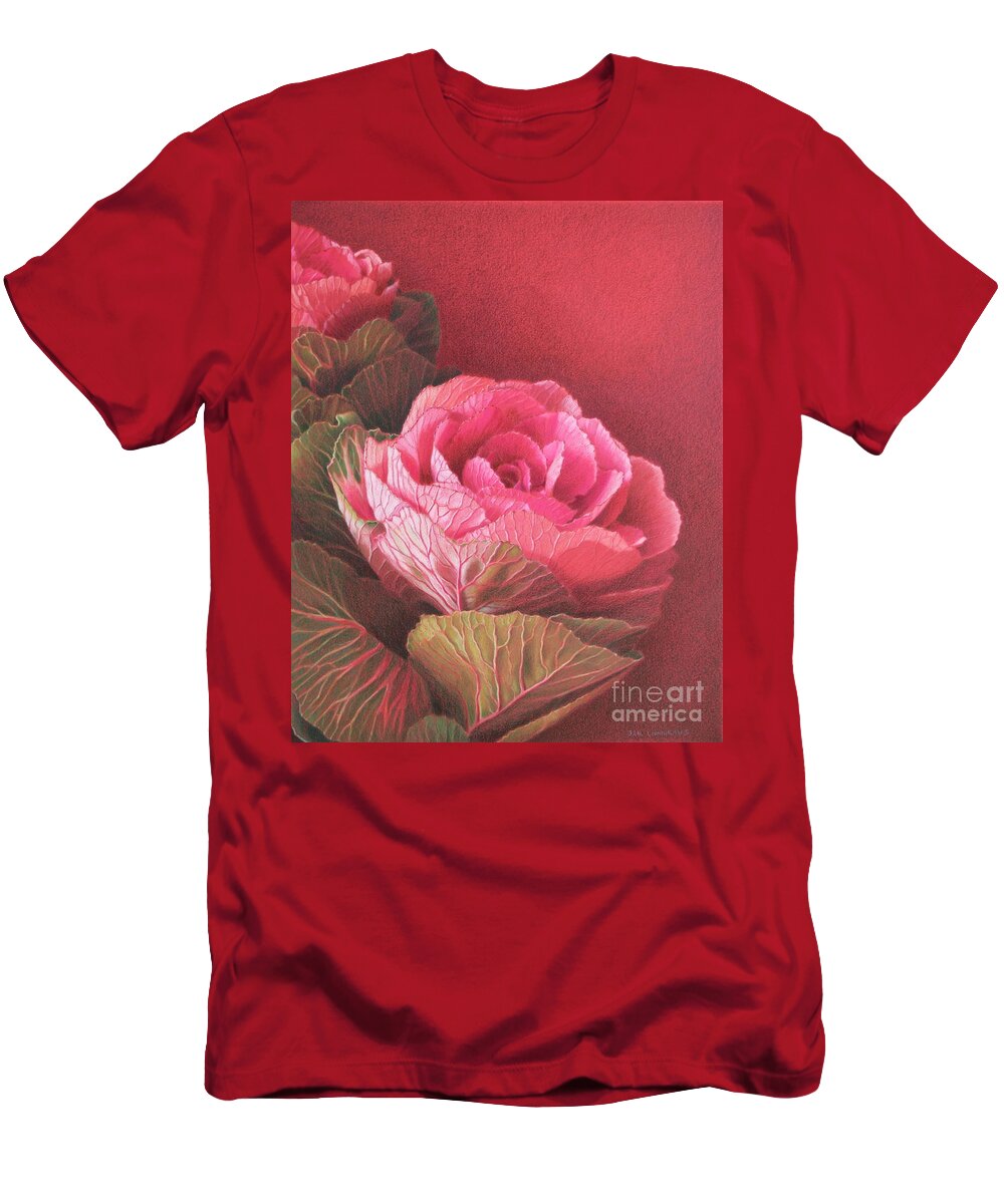 Flowers T-Shirt featuring the painting Ornamental Kale by Jan Lawnikanis