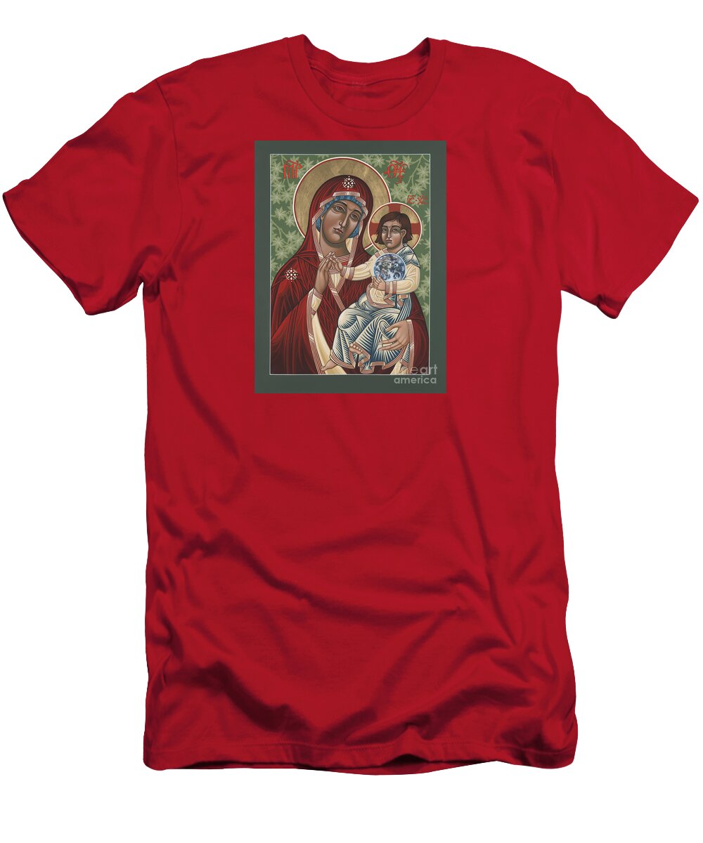 Our Lady Of Maryknoll T-Shirt featuring the painting Our Lady of Maryknoll 100th Anniversary Icon 223 by William Hart McNichols