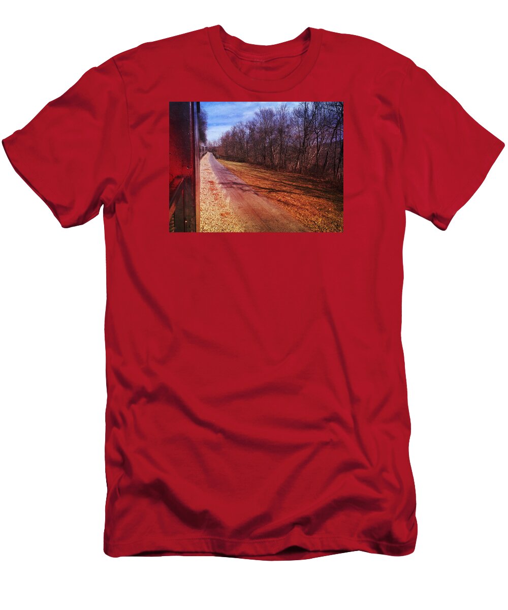 Train T-Shirt featuring the photograph Out the Window by Chris Montcalmo