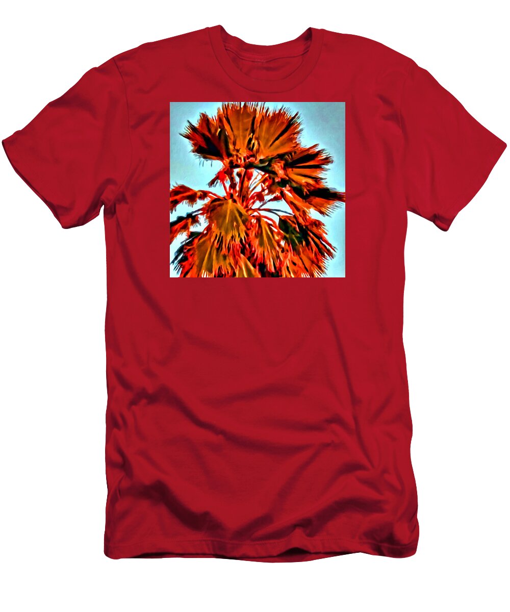Palm T-Shirt featuring the painting Palm by Lelia DeMello