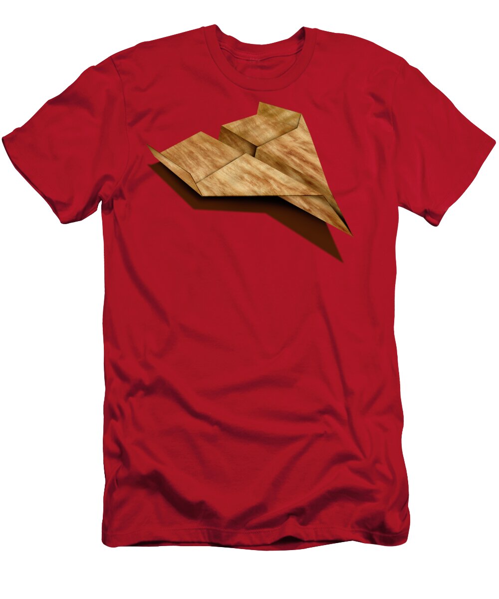 Aircraft T-Shirt featuring the photograph Paper Airplanes of Wood 5 by YoPedro