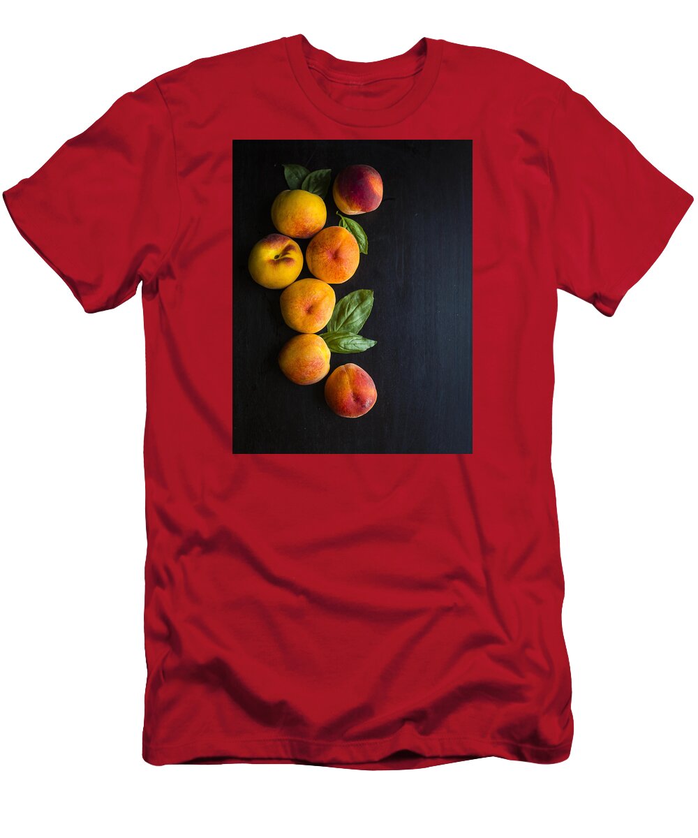 Peaches T-Shirt featuring the photograph Peaches and Basil by Nicole English