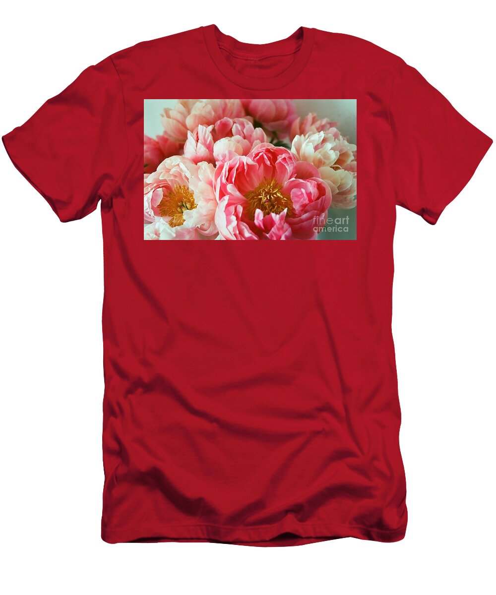 Peony Light Pink Lush Petals T-Shirt featuring the photograph Peony Series 1-5 by J Doyne Miller