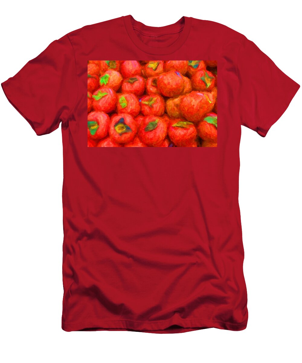Persimmon T-Shirt featuring the digital art Persimmons by Caito Junqueira