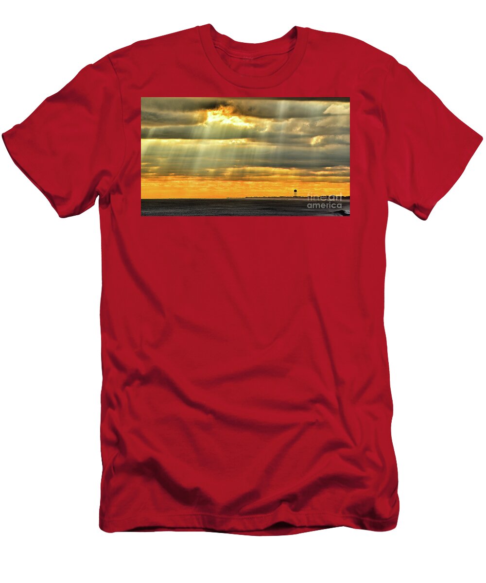 Topsail Island T-Shirt featuring the photograph Pier Rays by DJA Images