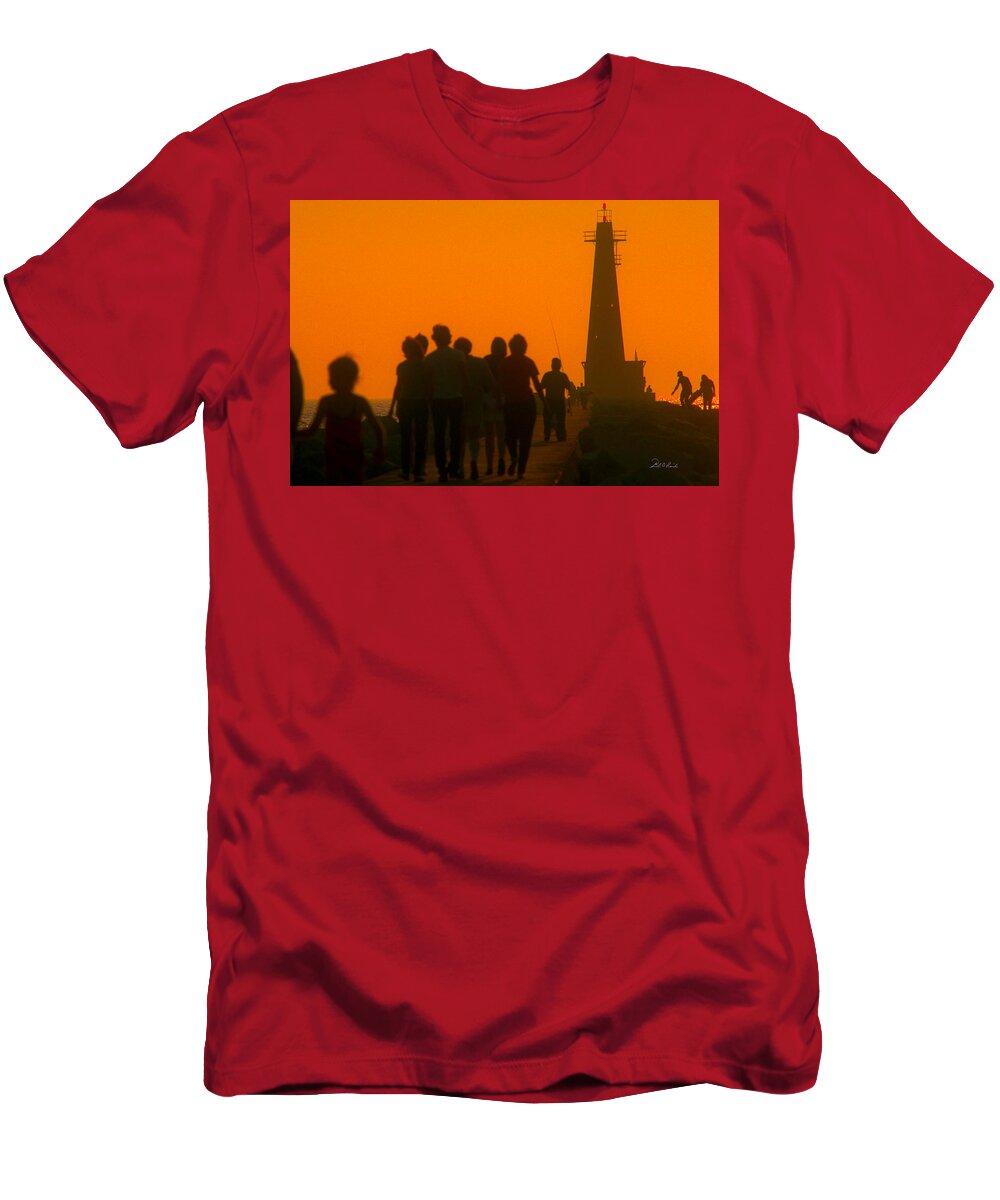 Photography T-Shirt featuring the photograph Pier Walkers by Frederic A Reinecke