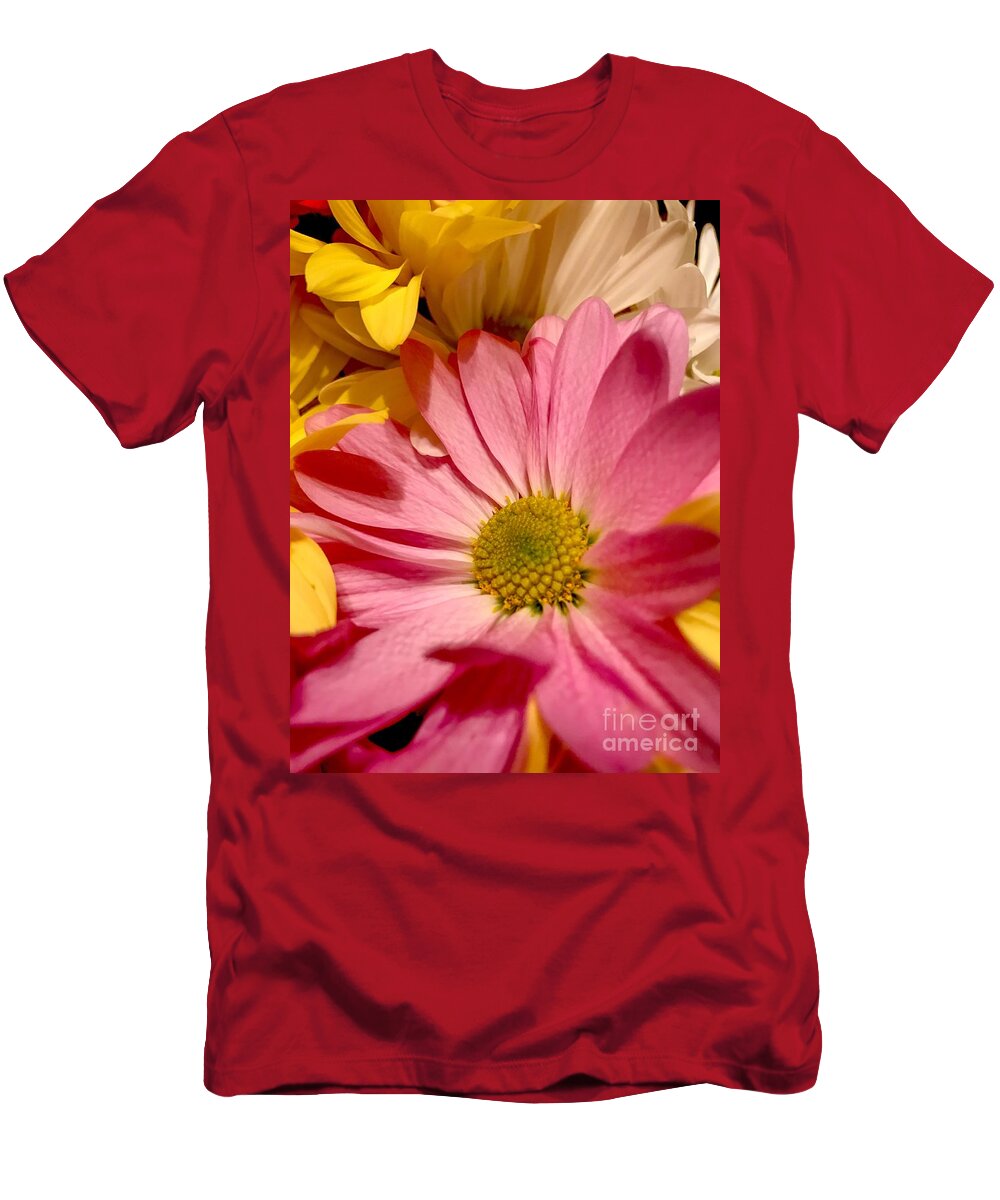 Pink Mum T-Shirt featuring the photograph Pink and Yellow Mums by CAC Graphics