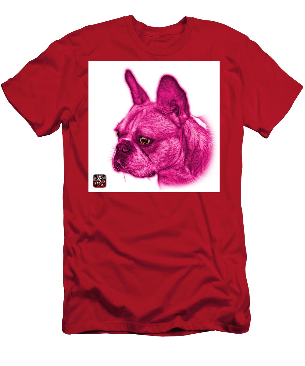 French Bulldog T-Shirt featuring the painting Pink French Bulldog Pop Art - 0755 WB by James Ahn