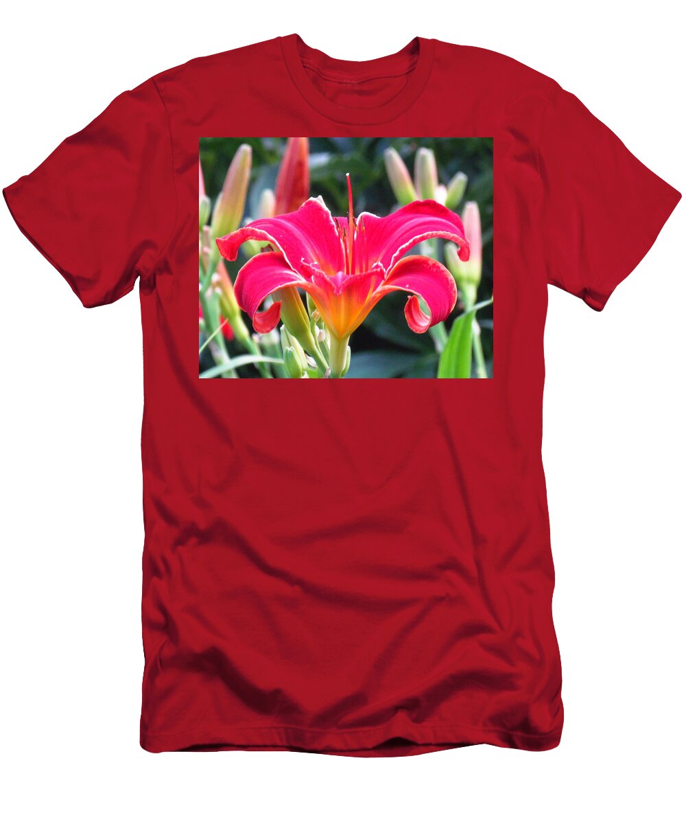 Pink T-Shirt featuring the photograph Pink Lily photo by Delynn by Delynn Addams