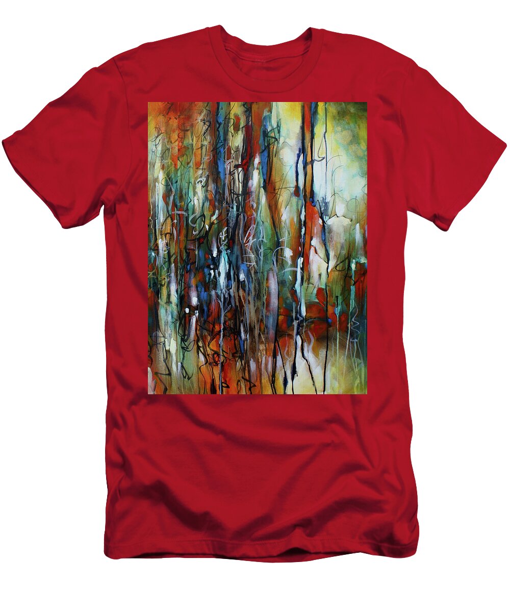 Abstract T-Shirt featuring the painting Pleasant Distractions by Michael Lang