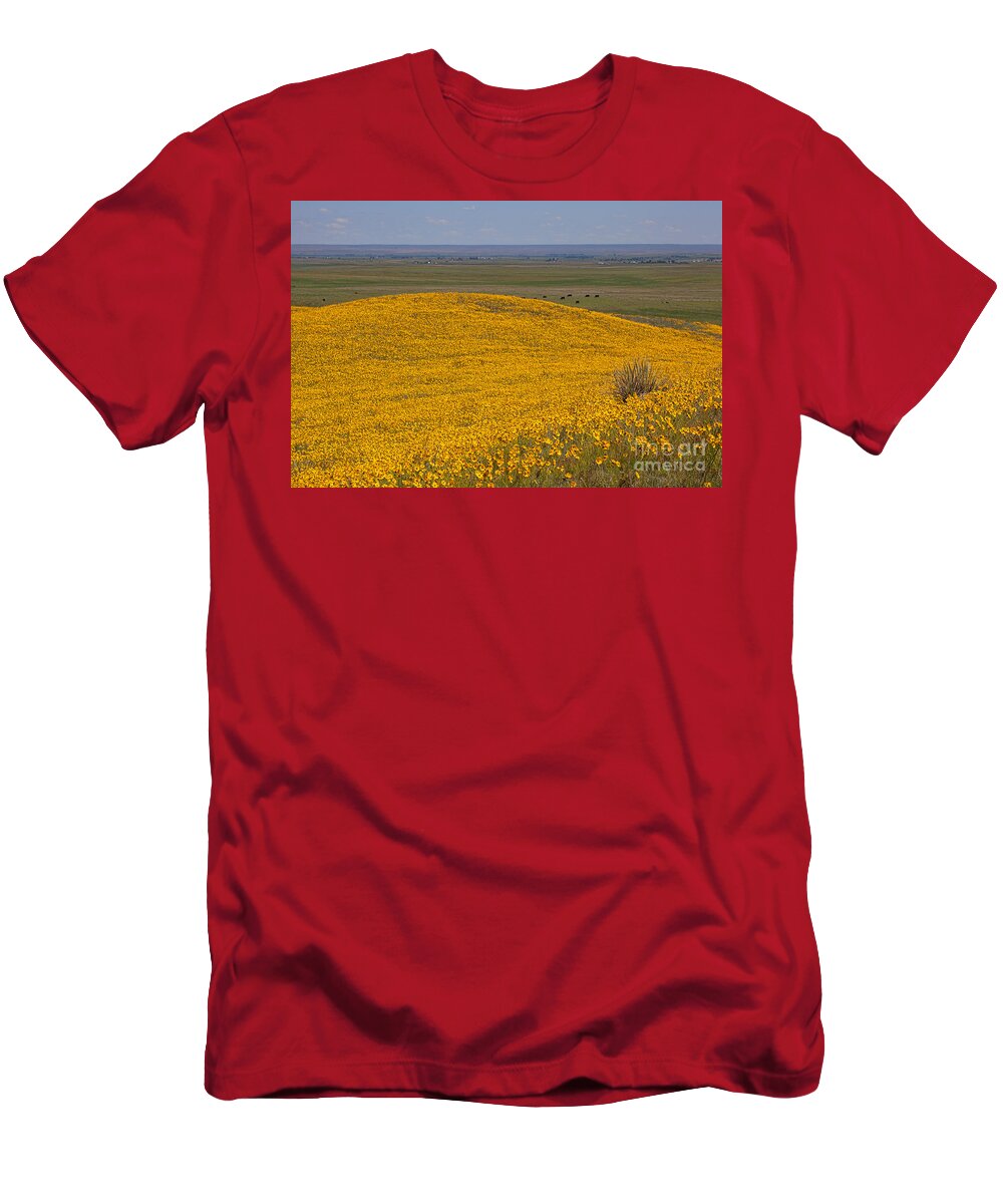 Yellow Wildflowers T-Shirt featuring the photograph Mound of Gold by Jim Garrison