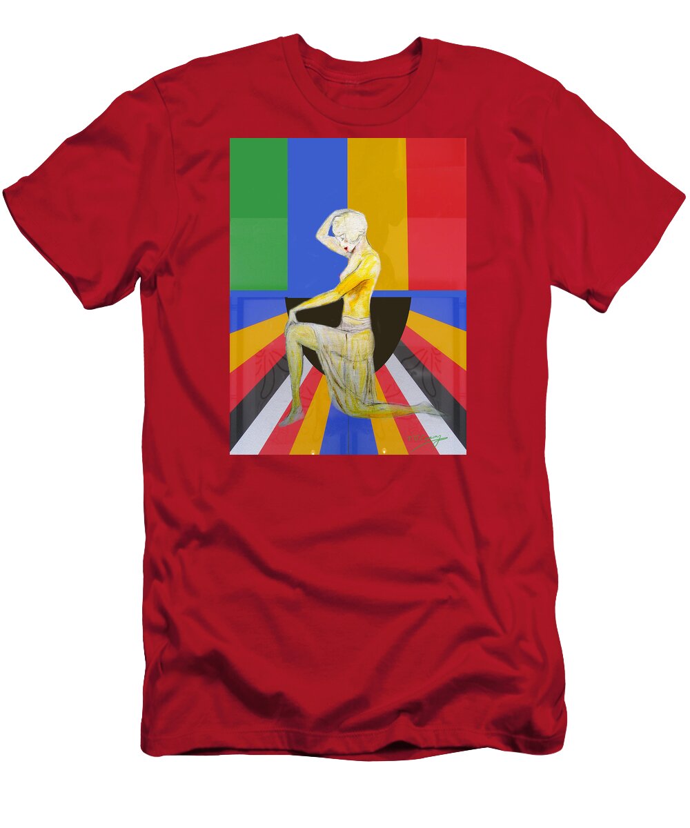 Showgirl T-Shirt featuring the painting Popart Showgirl 2 by Tom Conway