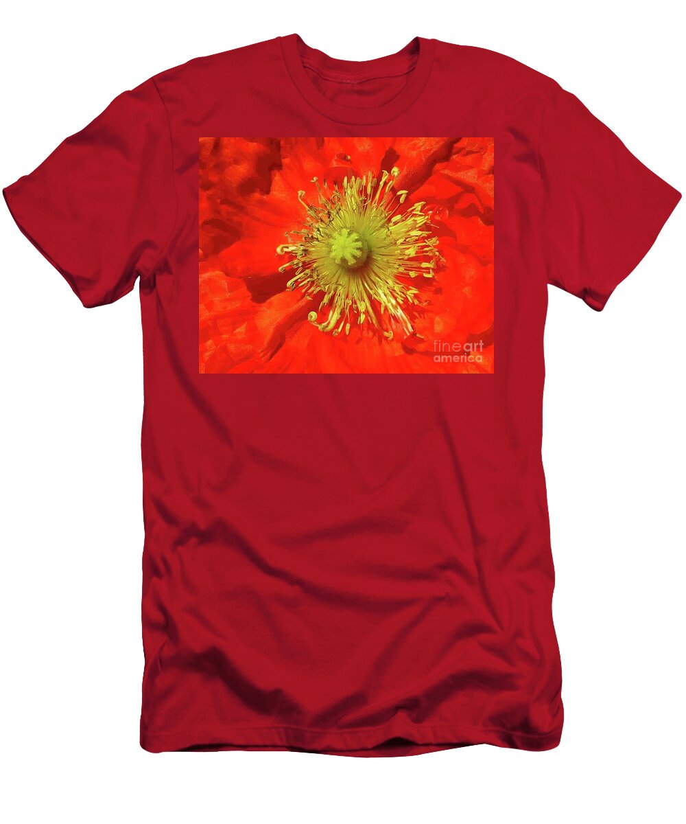 Poppy T-Shirt featuring the photograph Poppy Glory by Barbie Corbett-Newmin