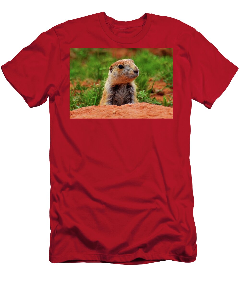Wildlife T-Shirt featuring the photograph Prairie Dogs 007 by George Bostian