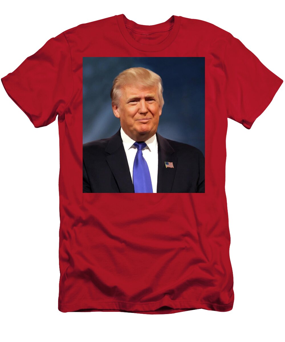 President T-Shirt featuring the painting President Donald John Trump Portrait by Movie Poster Prints