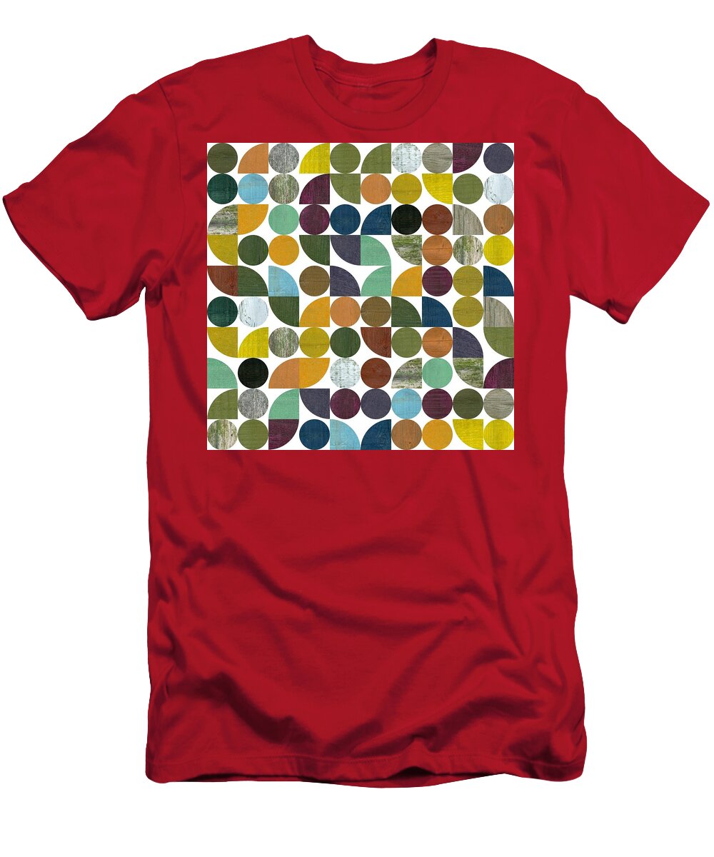 Quarter Round T-Shirt featuring the digital art Quarter Rounds and Rounds 100 by Michelle Calkins