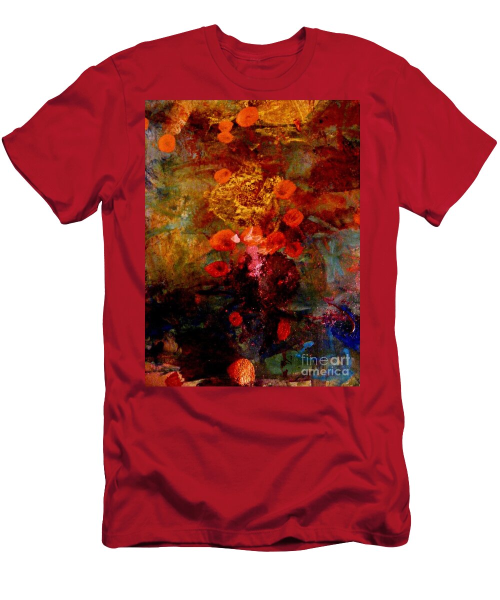 Abstract Oil And Acrylic Painting T-Shirt featuring the painting Radiant Red by Nancy Kane Chapman