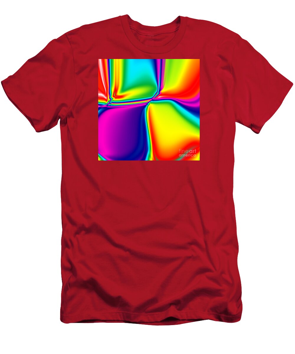 Abstract T-Shirt featuring the digital art Rainbow Trip by Susan Stevenson