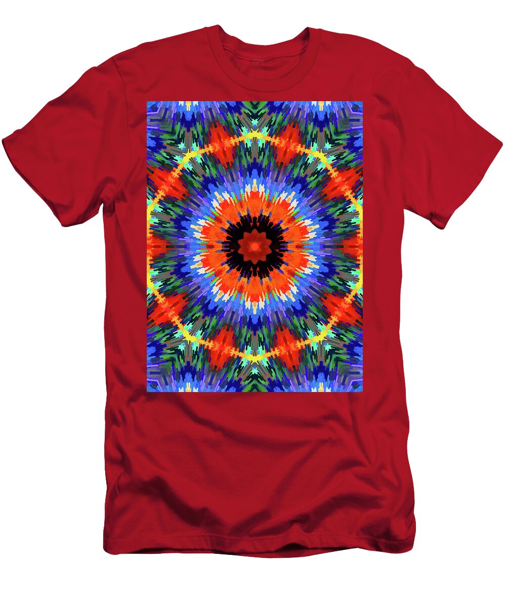 Mandala Art T-Shirt featuring the painting Receives by Jeelan Clark