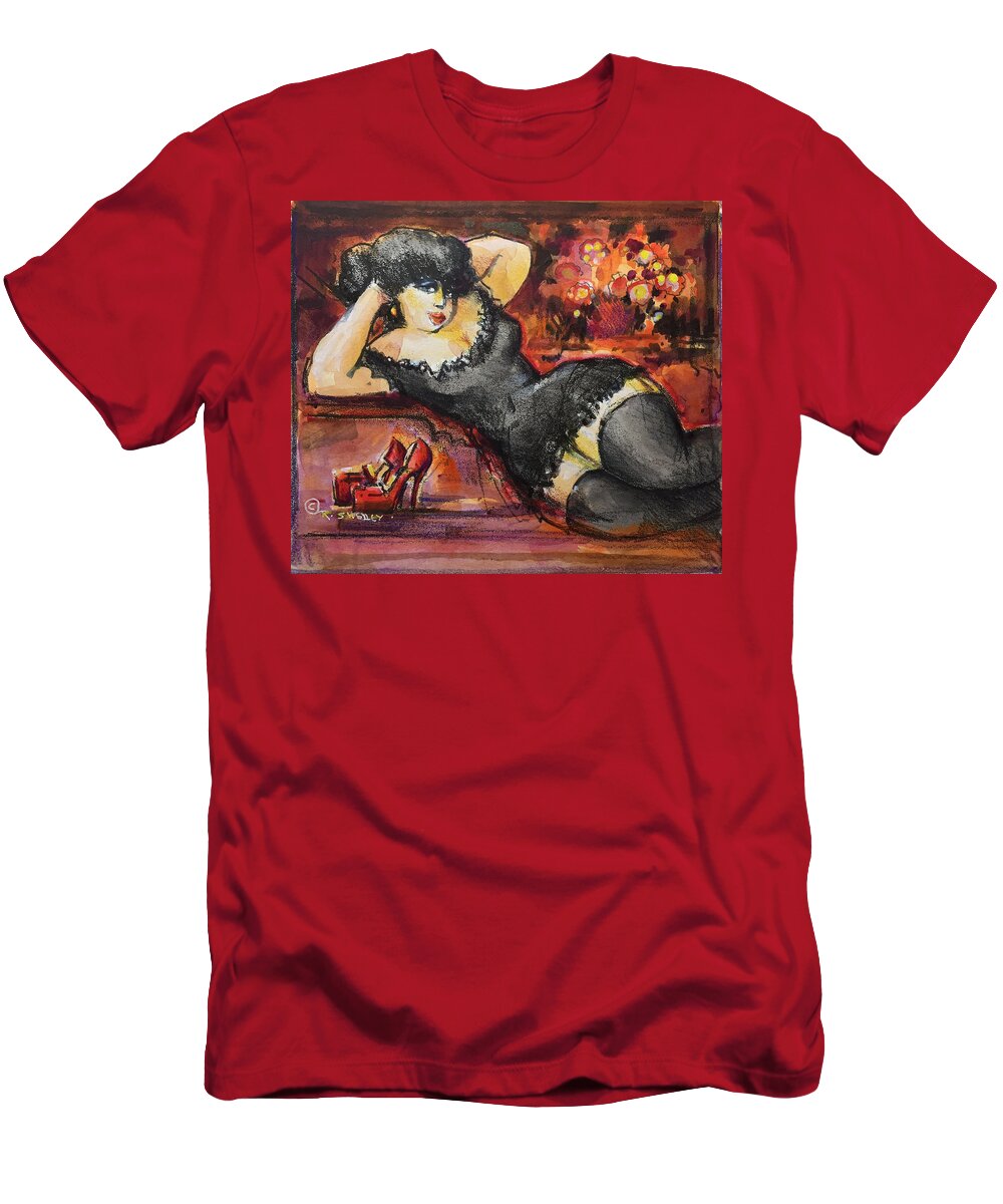 Fetish T-Shirt featuring the painting Reclining Girl by Ronald Shelley