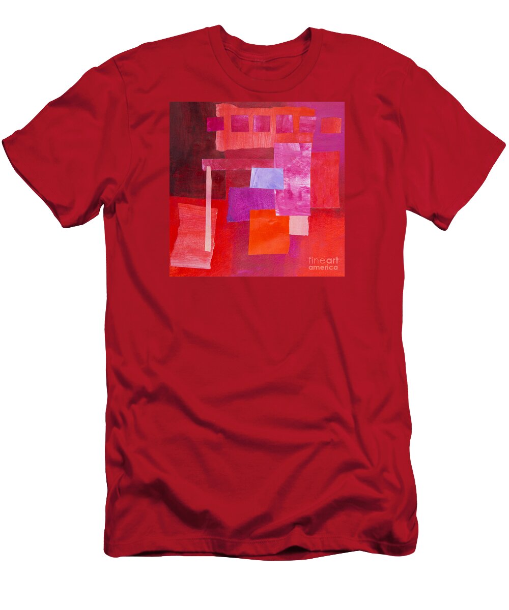 Red T-Shirt featuring the mixed media Red 2 by Elena Nosyreva