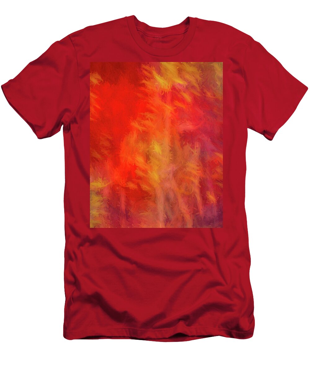 Abstract T-Shirt featuring the digital art Red Abstract by Steve DaPonte