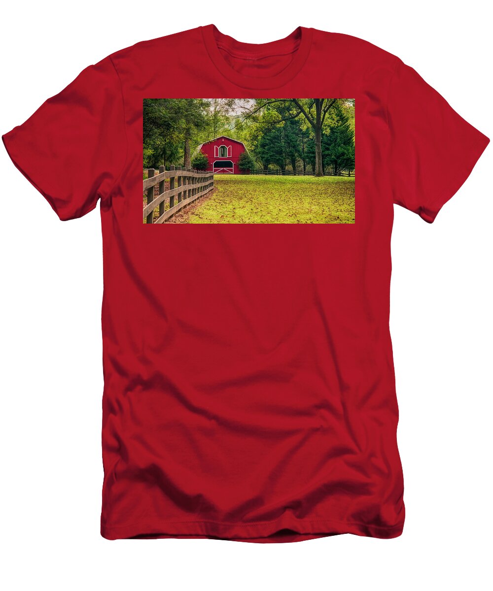 Barn T-Shirt featuring the photograph Red Barn 2 by Mick Burkey