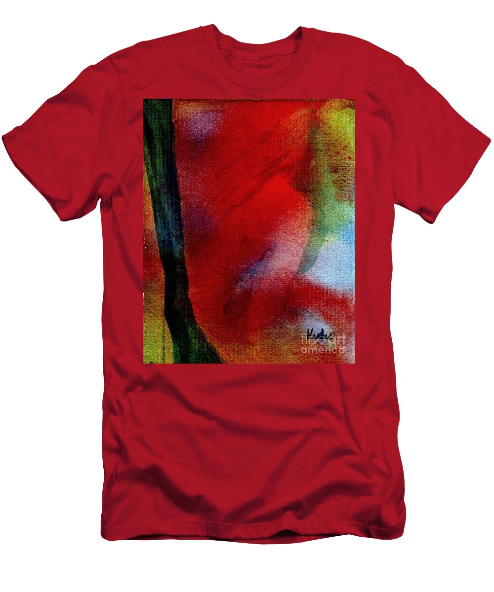 Nude T-Shirt featuring the painting Red Boudoir by Susan Kubes